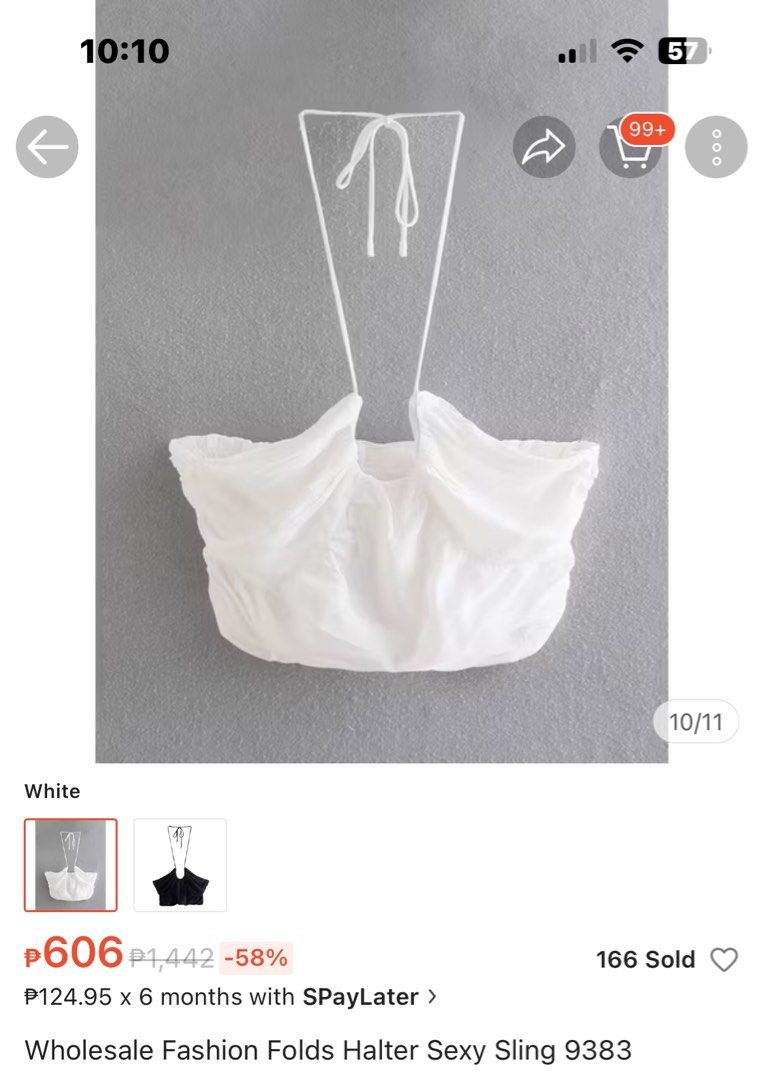 White Halter top (Category: Others Tops) located in Malabon City. Submitted by spamwithegg (Listing ID 1333290431, Image 1). Description: Stain is removable .
