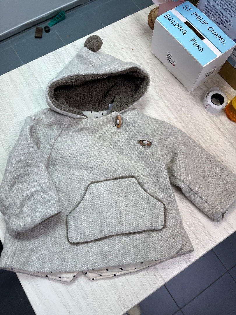 Zara Infant Baby Grey Pullover Hoodie For 15 18 Months Babies Kids Babies Kids Fashion on Carousell