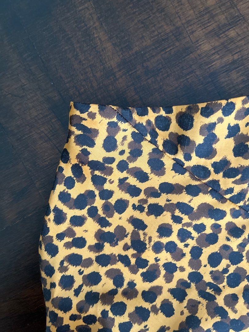 Other Stories Leopard Print Silk Midi Skirt