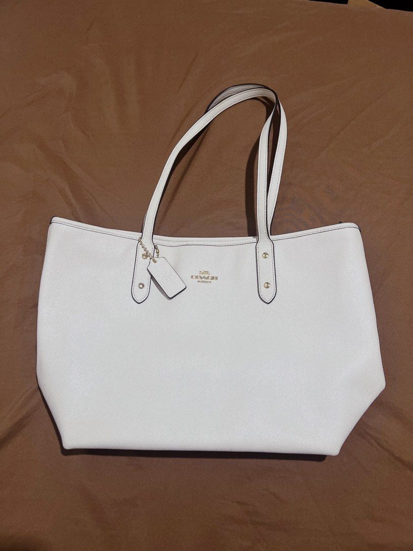 Coach city zip tote white clearance