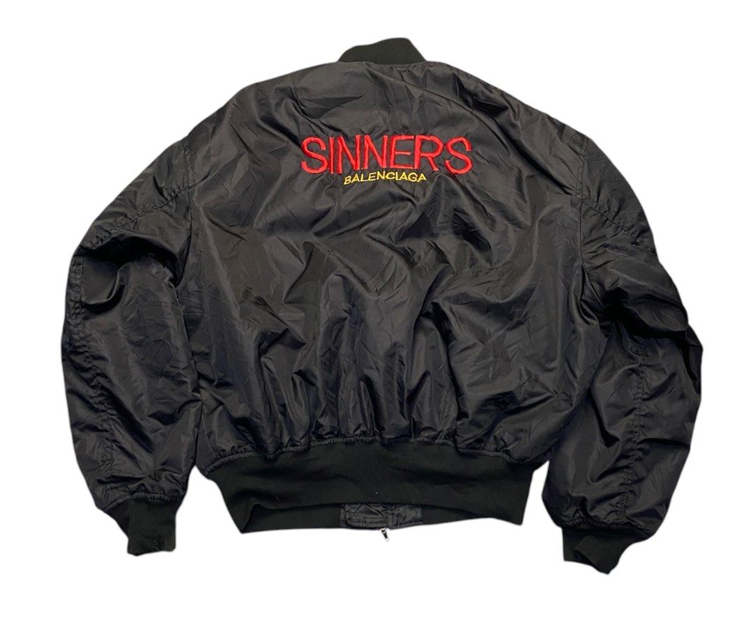 Balenciaga Sinners Bomber Jacket Men s Fashion Coats Jackets and Outerwear on Carousell