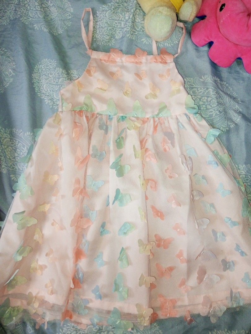 Butterfly dress, Babies & Kids, Babies & Kids Fashion on Carousell