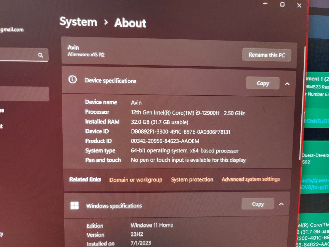 Dell Alienware (Category: Laptops & Notebooks) located in Kuala Lumpur. Submitted by mahajanavi56932 (Listing ID 1333495501, Image 1). Description: Processor 12th Gen Intel(R) Core(TM) i9-12900H 2.50 GHz Installed RAM 32.0 GB (31.7 GB usable) System type 64-bit operating system, x64-based processor RTX 3080 ti.