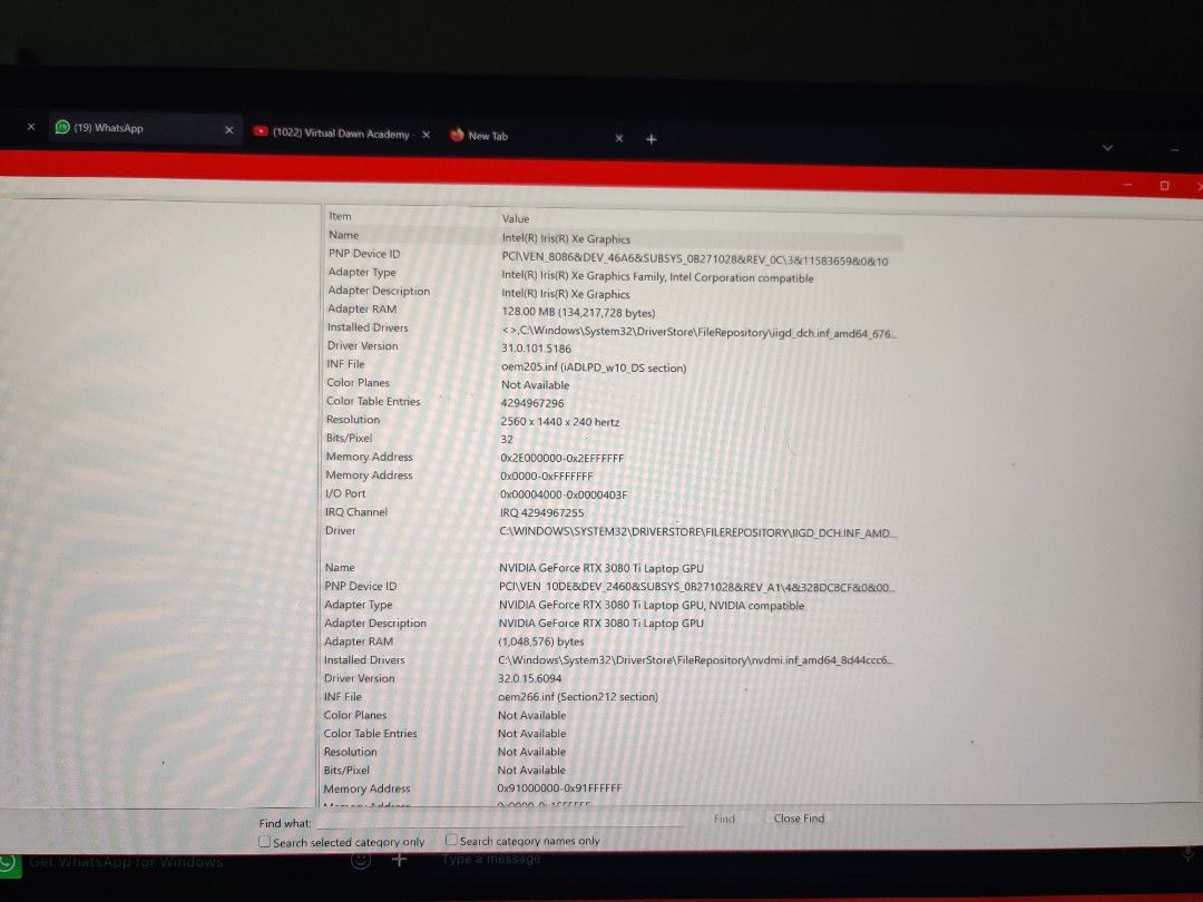 Dell Alienware (Category: Laptops & Notebooks) located in Kuala Lumpur. Submitted by mahajanavi56932 (Listing ID 1333495501, Image 2). Description: Processor 12th Gen Intel(R) Core(TM) i9-12900H 2.50 GHz Installed RAM 32.0 GB (31.7 GB usable) System type 64-bit operating system, x64-based processor RTX 3080 ti.