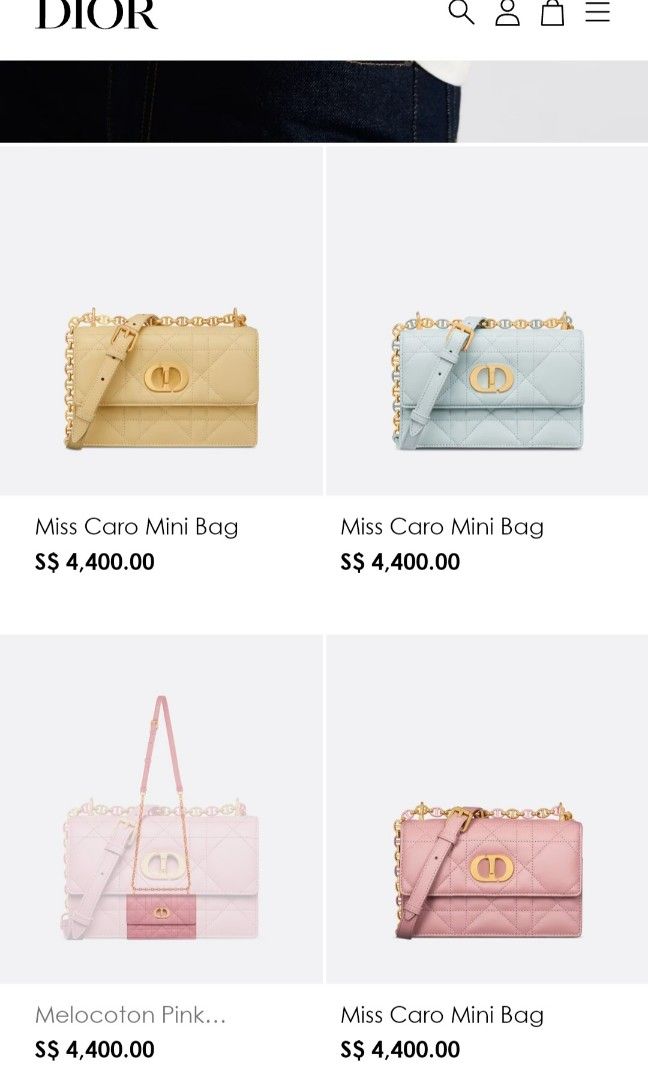 Dior Miss Caro Pink Mini Bag, Luxury, Bags & Wallets on