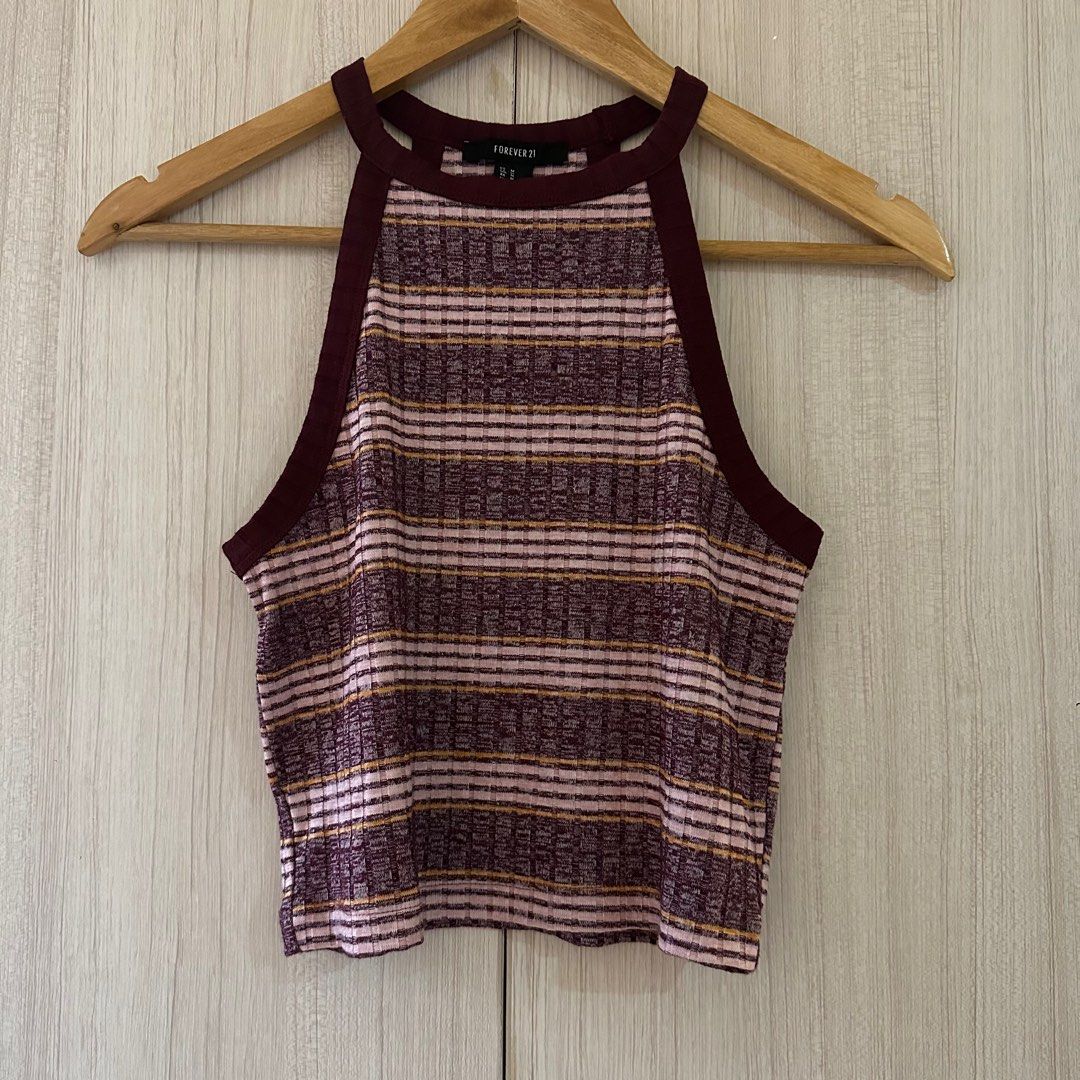Forever 21 Burgundy Halter Top (Category: Sleeveless) located in Marikina City. Submitted by marjpc (Listing ID 1333412037, Image 1). Description: Forever 21 Burgundy Halter Top P240 Authentic Medium on tag Length 17” First to pay basis. No reservations. BPI or GCash Shipping fee care of buyer thru J&T Express Or Any same day courier care of buyer. Buyer will book.😊 📍Marikina.