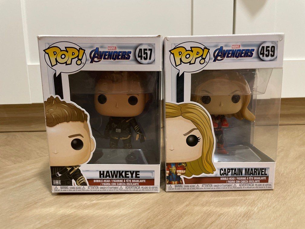 Funko Pop Avengers Endgame, Hawkeye, Captain Marvel, Hobbies
