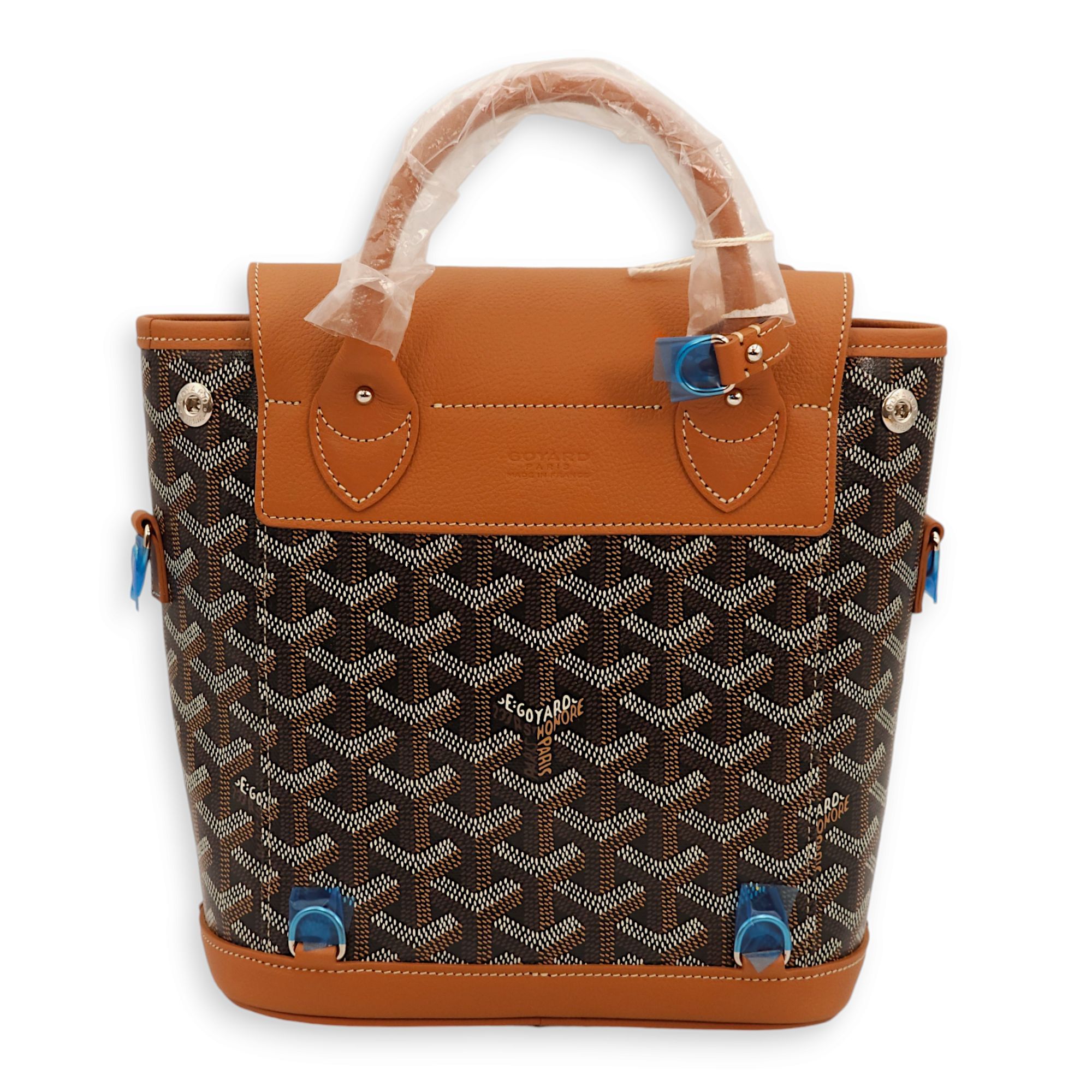 Goyard Sac A Dos Alpin Mini 2 Black Brown Backpack in Goyardine Canvas Palladium hardware