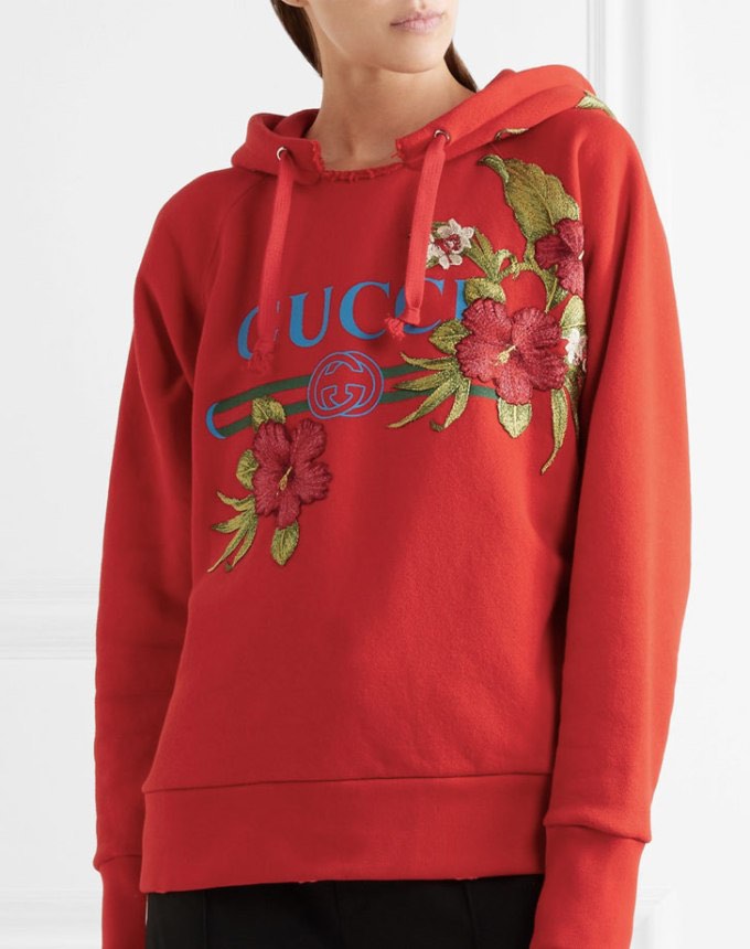 Gucci Embroidered Flower Logo Hoodie Women s Fashion Coats Jackets and Outerwear on Carousell