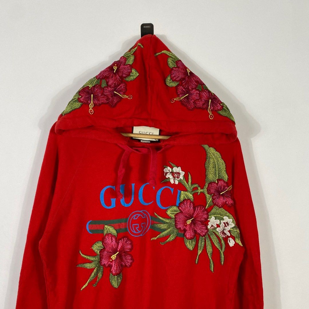 Gucci Embroidered Flower Logo Hoodie