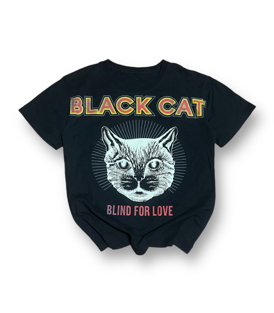 Black cat gucci t shirt cheap