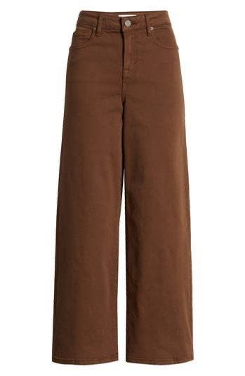 h m brown wide leg pants jeans Women s Fashion Bottoms Jeans on Carousell