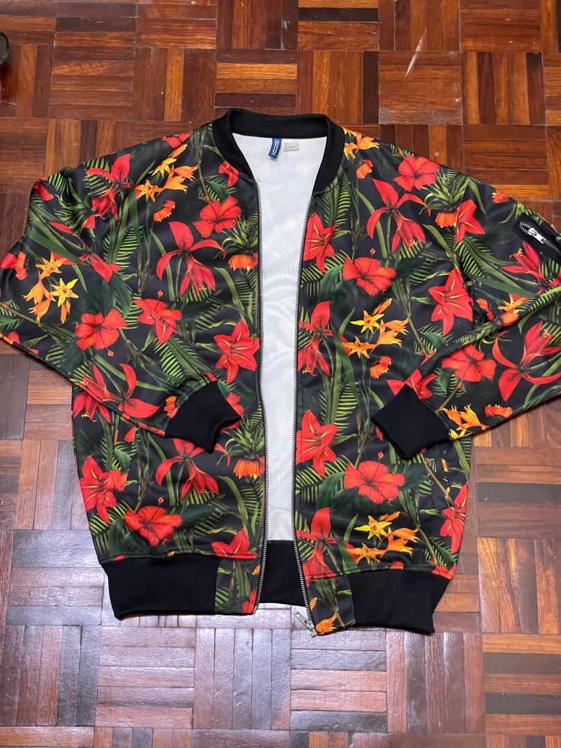 H M Floral Print Bomber Jacket