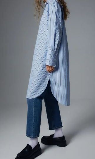 H&M Striped Blue Long Sleeve Midi Shirt Dress Size S, Women's Fashion,  Dresses & Sets, Dresses on Carousell