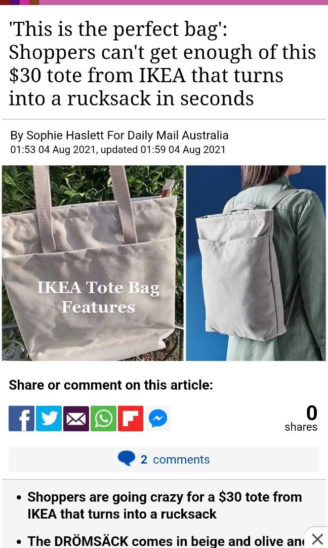 ikea dromsack tote bag