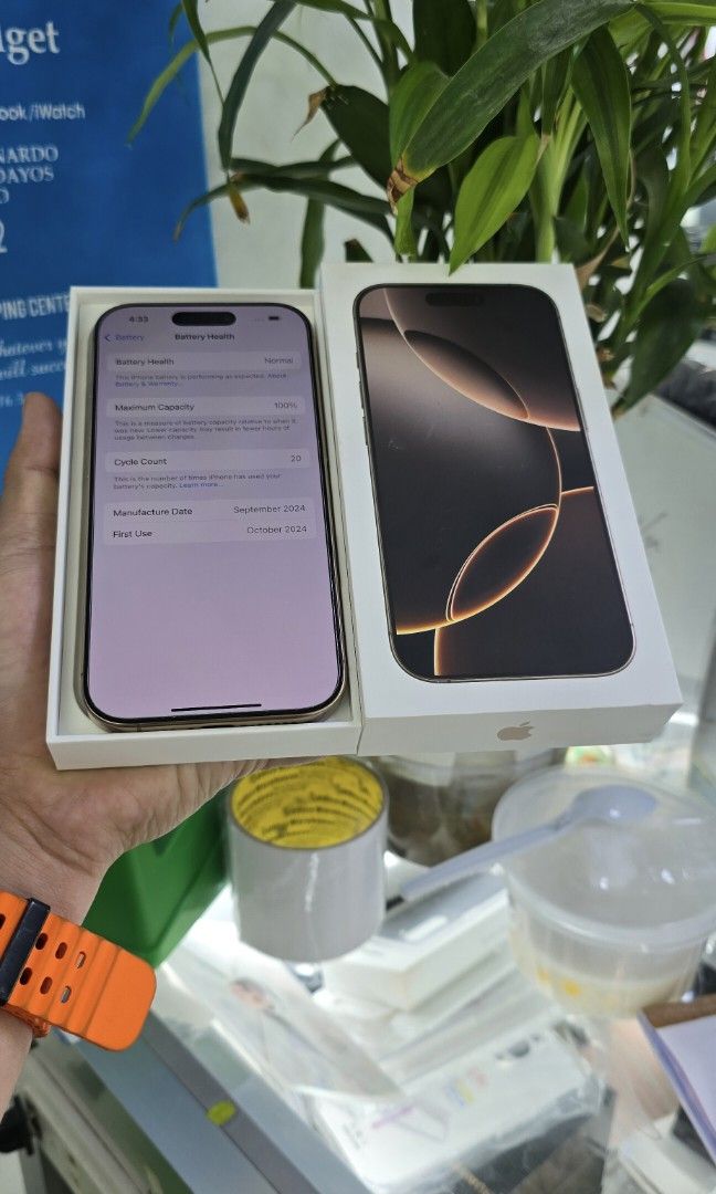 Iphone 16 Pro 256gb HK Variant Dual Sim (Category: iPhone 16 Series) located in Quezon City. Submitted by samanthaga21954 (Listing ID 1333410776, Image 3). Description: Iphone 16 Pro 256gb HK Variant Dual Sim Good as Brandnew With Warranty onhand Stock.