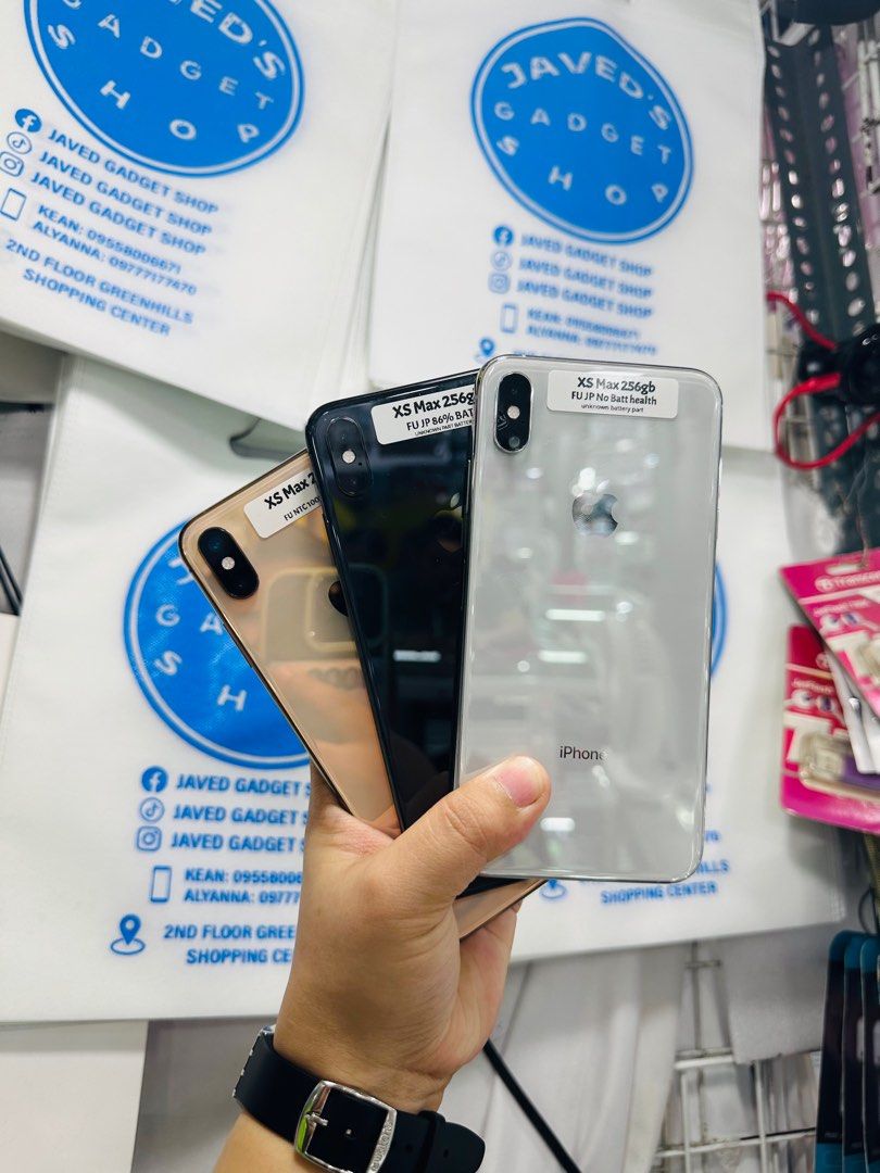 Iphone XS Max 256gb 100% batt FU (Category: iPhone X Series) located in San Juan City. Submitted by javedsgadgetshop (Listing ID 1333479936, Image 1). Description: OPEN FOR INSTALLMENT VIA CREDIT CARD/GGIVES/SPAY/BILLEASE & SWAP/TRADE-IN! BUY AND SELL! Quick Specs : Iphone XS Max •256gb •NTC Variant •100% batt health •Factory Unlock •90% Smoothness •No hidden issue | No Repaired •100% Authentic | Not Refurbished •w/ OEM Charger & store warranty ❣