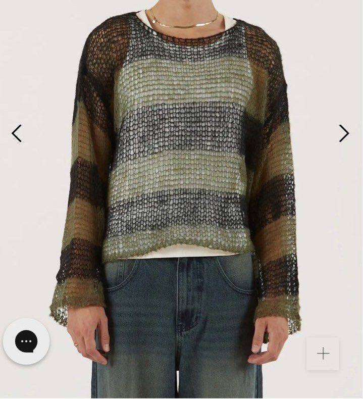 Jaded London Green Nirvana Jumper, Women's Fashion, Tops