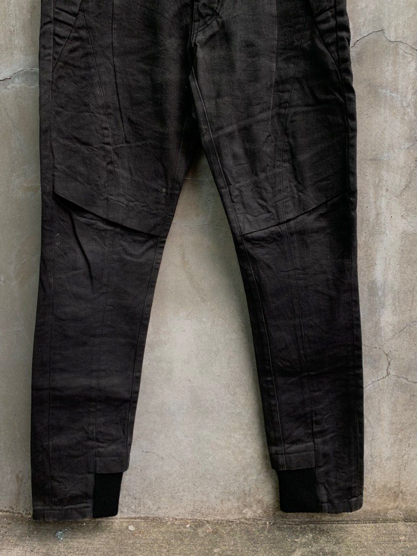 Julius FW2012-2013 “Resonance” Dark Coated Pants (Category: Jeans) located in Baguio. Submitted by lordeidara (Listing ID 1333345713, Image 3). Description: 8/10 Needs cleaning Not Altered No Inclusion Color: Black Material: Cotton Size on Tag: 1 Thigh: 11.5 Knee: 8.5 Waist: 15 Inseam: 32.5 Length: 43 Leg Opening: 6 Front Rise:10.5.