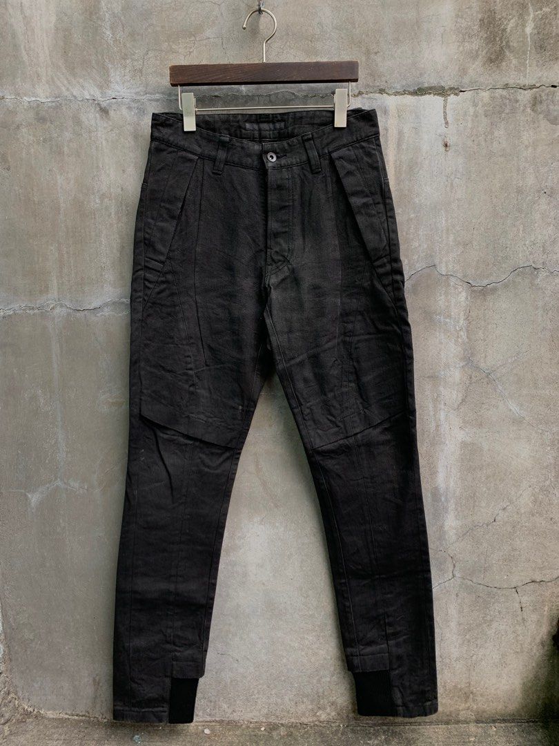 Julius FW2012-2013 “Resonance” Dark Coated Pants (Category: Jeans) located in Baguio. Submitted by lordeidara (Listing ID 1333345713, Image 1). Description: 8/10 Needs cleaning Not Altered No Inclusion Color: Black Material: Cotton Size on Tag: 1 Thigh: 11.5 Knee: 8.5 Waist: 15 Inseam: 32.5 Length: 43 Leg Opening: 6 Front Rise:10.5.