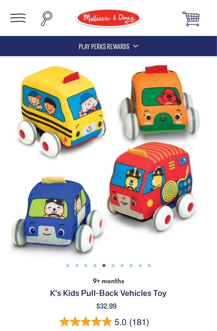 Melissa and Doug Pull Back Vehicles Soft Toy 3 for 9 Hobbies Toys Toys Games on Carousell