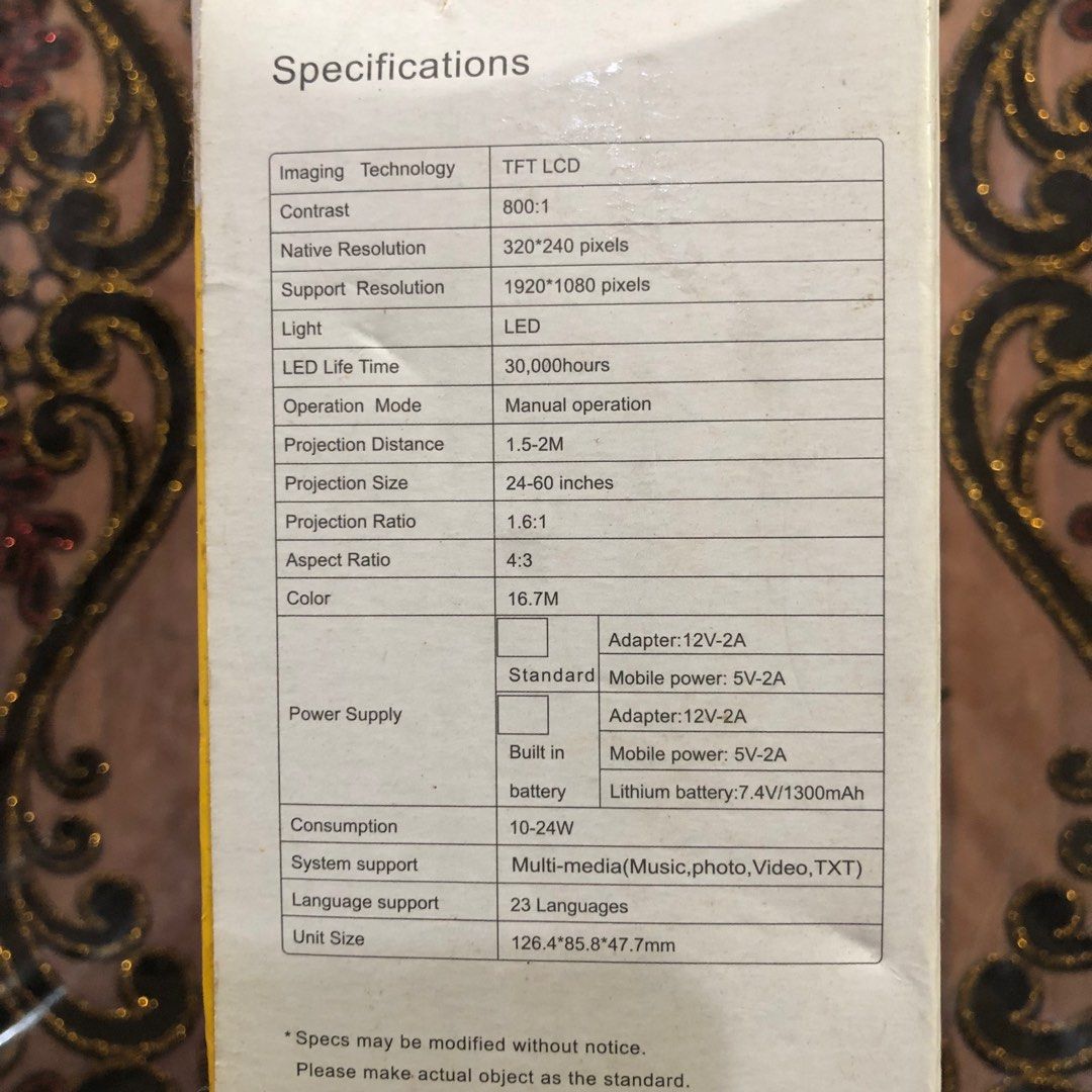 MINI PROJECTOR (Category: Projectors) located in Banting. Submitted by iskandarjamal (Listing ID 1333358952, Image 3). Description: CAN NEGOTIATE .