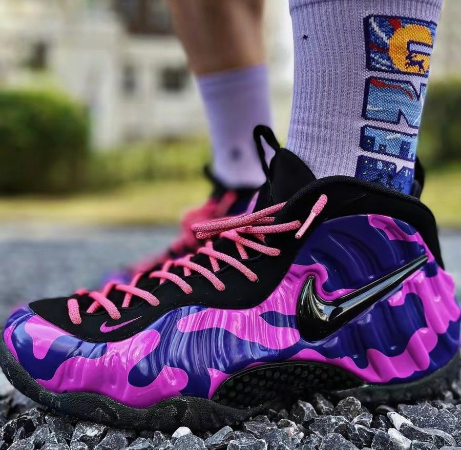 Foamposite purple camo release date shop