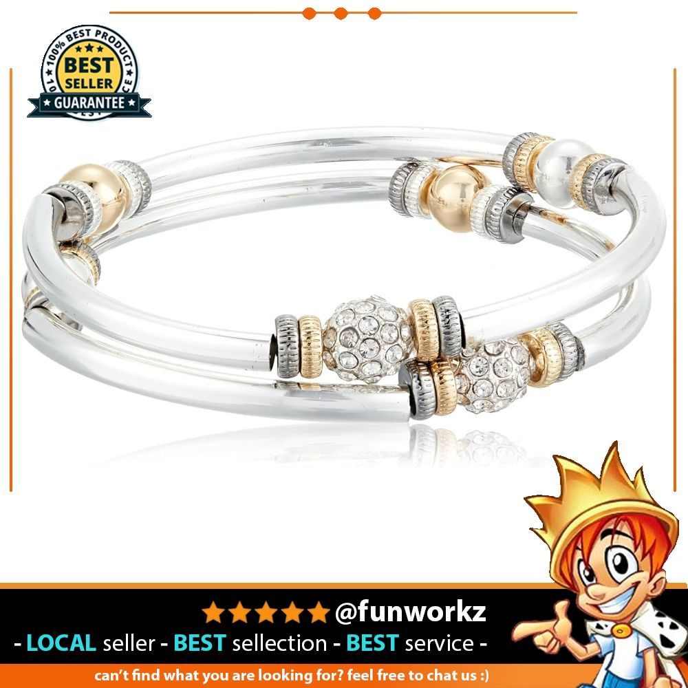 Nine West Women s Tri Tone Bangle Bracelet One Size Rhinestone Women s Fashion Jewelry Organisers Bracelets on Carousell