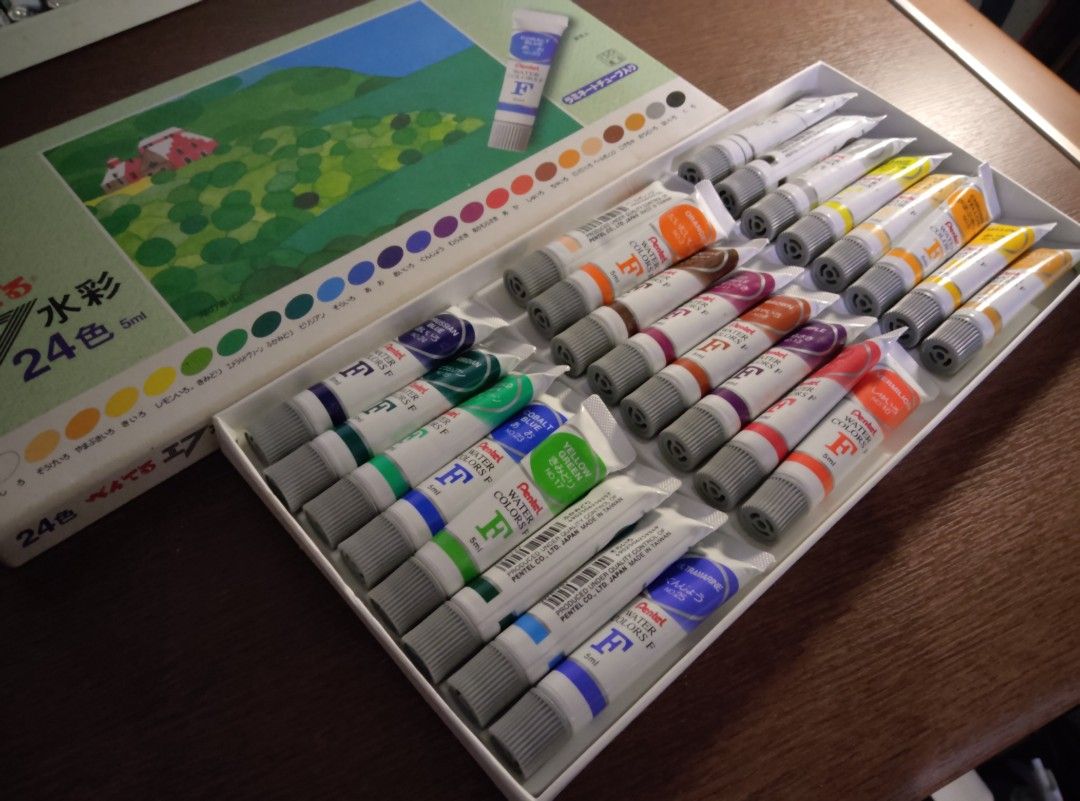 Pentel Watercolors 18 and 24 Tubes (Category: Craft Supplies & Tools) located in Quezon City. Submitted by samotsare (Listing ID 1333497492, Image 2). Description: Pentel Watercolors 18 and 24 tubes for both Only swatched just one tube in each box..