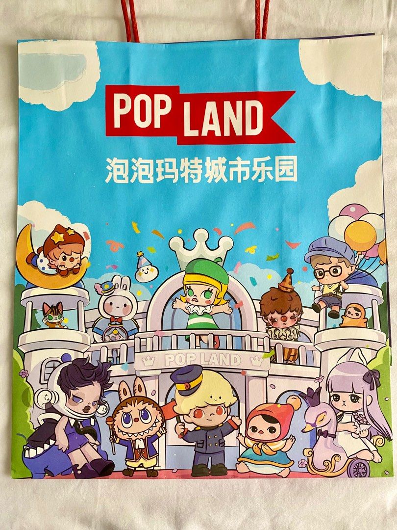 Pop Land exclusive paperbags (Category: Belt bags, Clutches and Pouches) located in Pasig City. Submitted by jdlmnl (Listing ID 1333382056, Image 3). Description: Pop Land Beijing exclusive paper bags Small W 27cm x H 32cm (1 available) Big W 45cm x H 35cm (2 available) RFS: Decluttering Also selling Pop Land exclusive Labubu keychain (see profile).