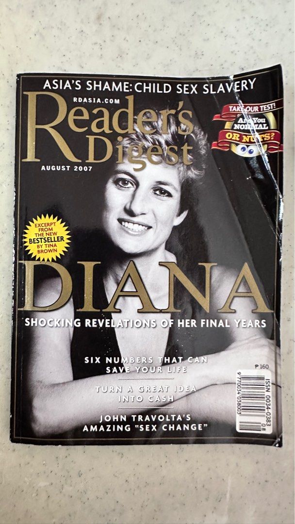 Reader’s Digest Princess Diana (Category: Magazines) located in Manila. Submitted by hapibday.everyday (Listing ID 1333461861, Image 1). Description: Reader’s Digest august 2007 issue DIANA: Shocking Revelations of Her Final Years.