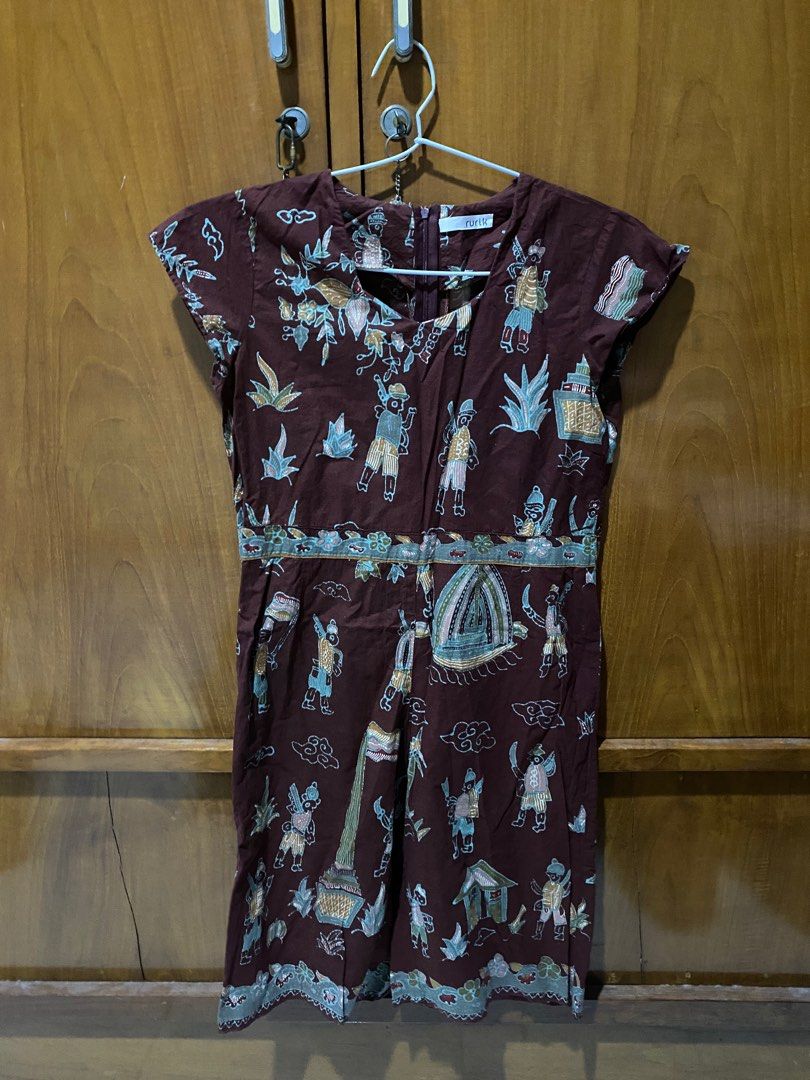 RURIK Midi Dress Batik Modern Casual Cotton Baju Kantor Formal