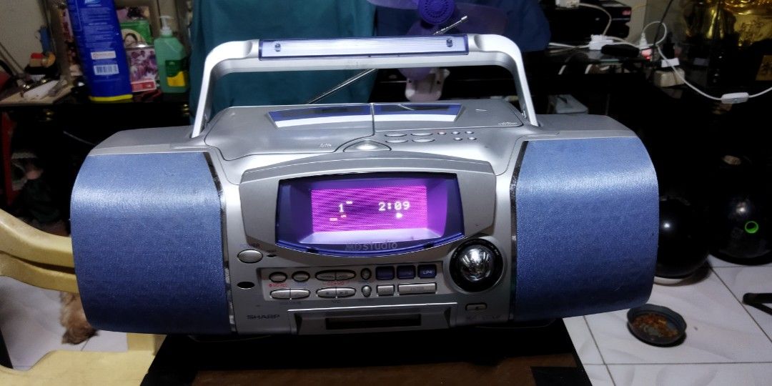 Sharp MD/CD Radio (Category: Portable Music Players) located in Pasay City. Submitted by marineljapansurplus (Listing ID 1333367062, Image 1). Description: Sharp MD Studio (Blue) Model: MD-F150-A Radio Tuner 📻: Working 👍FM/AM - all station MD 💾: Working 👍 MDLP CD 💿: Working 👍(CD-R playable) Cassette: motor is good. But need to change the worn our belt. As is... Power Supply: 110v 30W 🔌 )need gamitan Ng transformer) Superb quality sounds Ma