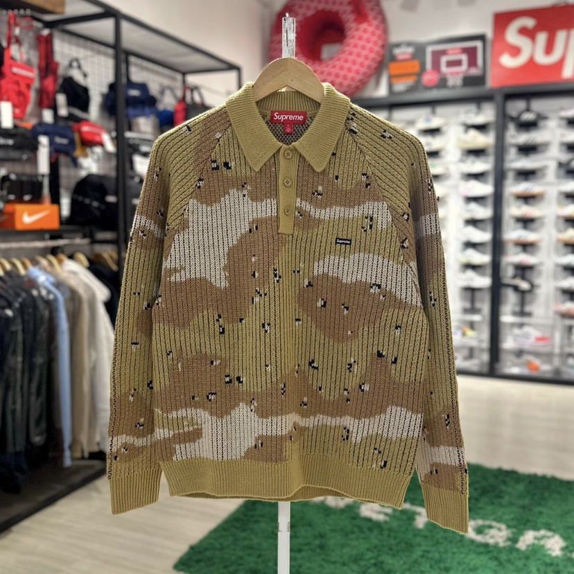 supreme Small Box Polo Sweater ブラウン（Supreme 23FW Small Box 