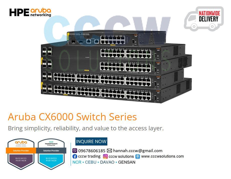 Switch - HPE Aruba Networking CX 6000 24G 4SFP Switch, Computers & Tech ...