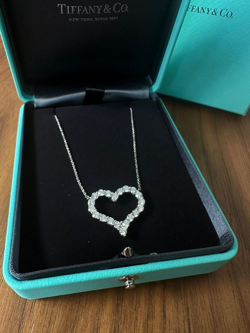 Tiffany and Co Large diamond heart platinum necklace Women s Fashion Jewelry Organisers Necklaces on Carousell