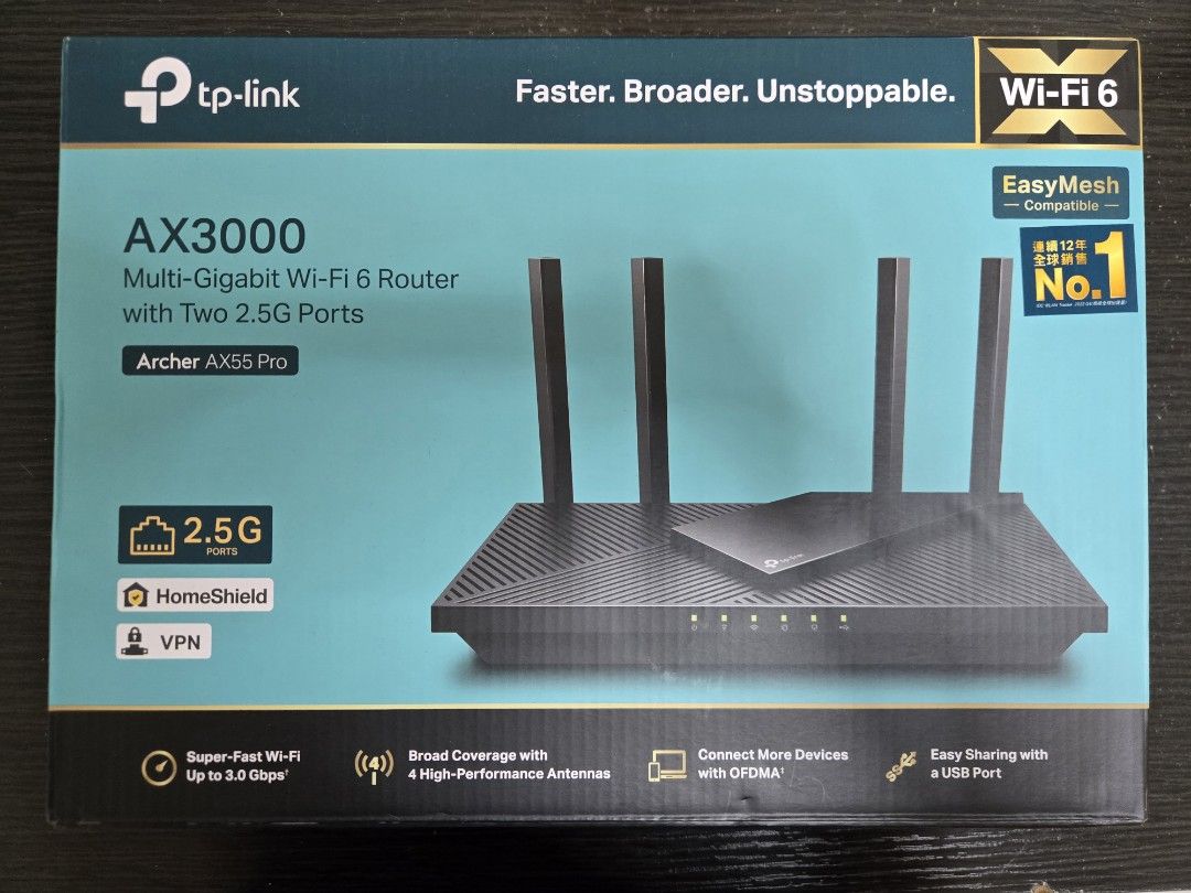 Tplink archer ax55pro ax3000 multi-gigabit wifi 6 router with 2 2.5G ...