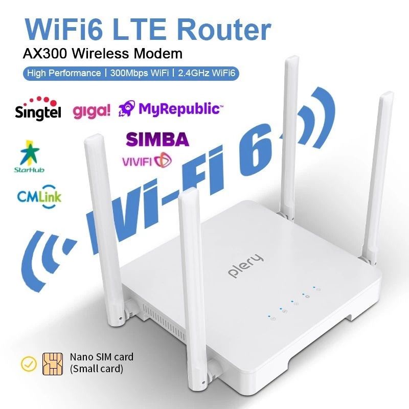 Wireless SIM Card WIFI6 4G LTE Router WiFi Modem With Sim Card Slot 802 ...