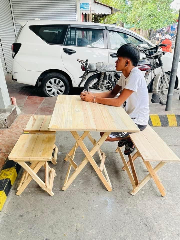 Wooden foldable table & chair (Category: Other Home Furniture) located in Pasig City. Submitted by czyzabbabyneeds (Listing ID 1333403675, Image 2). Description: Wooden table & chairs Varnish & without varnish Foldable & steady Palotchina made Price starts @250 pesos chair wholesale Store locations : 11 M.H del pilar st. San nicolas pasig city Fb page: Czy zab baby needs CZ baby stuffs 2 Store operating: Tuesday - Sunday 9:00 am - 7:00 pm For wal