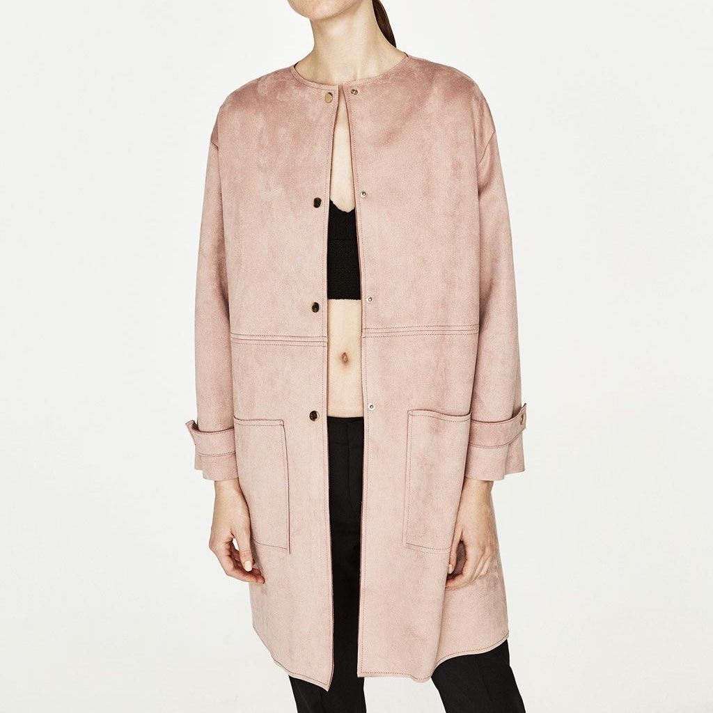 Zara faux suede puffer jacket cheap