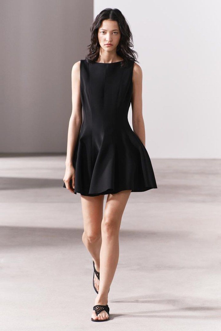 zara skater dress Zara JACQUARD STRETCH SKATER DRESS