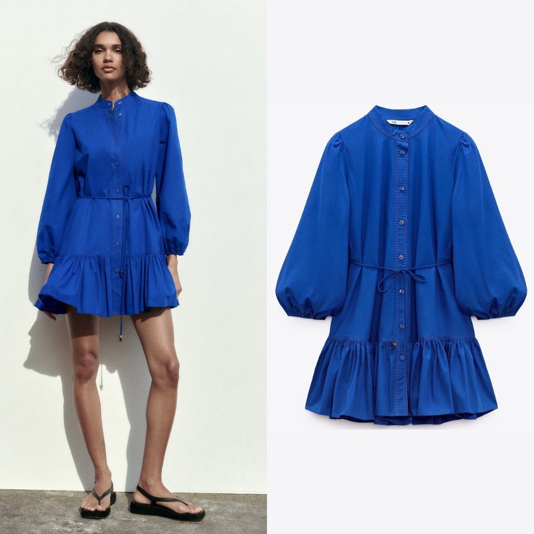 ZARA Ruffled Shirt Dress