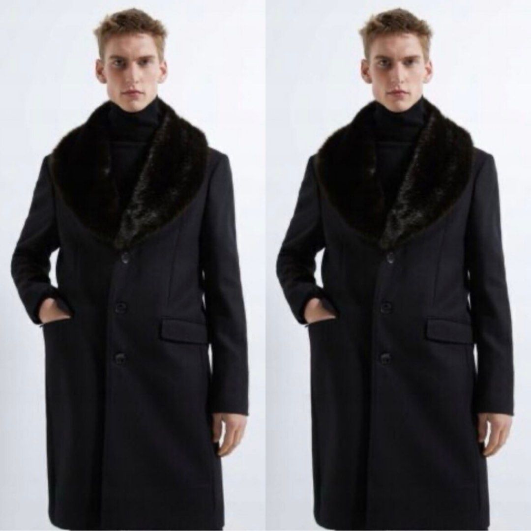 Zara wool coat with faux fur collar Women s Fashion Coats Jackets and Outerwear on Carousell