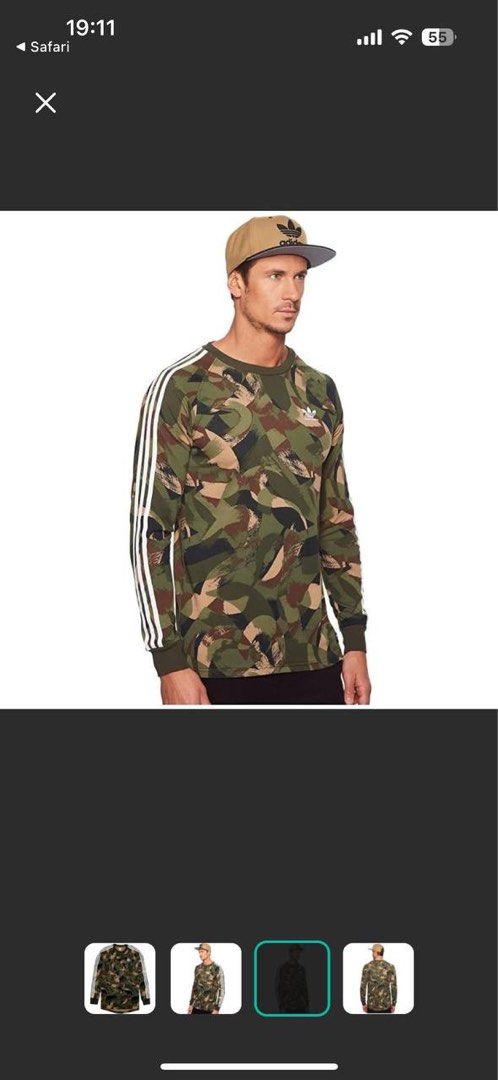 Adidas Skateboarding Mens Long Sleeve Cali 2.0 Camo Asian fit Men s Fashion Tops Sets Shirts on Carousell