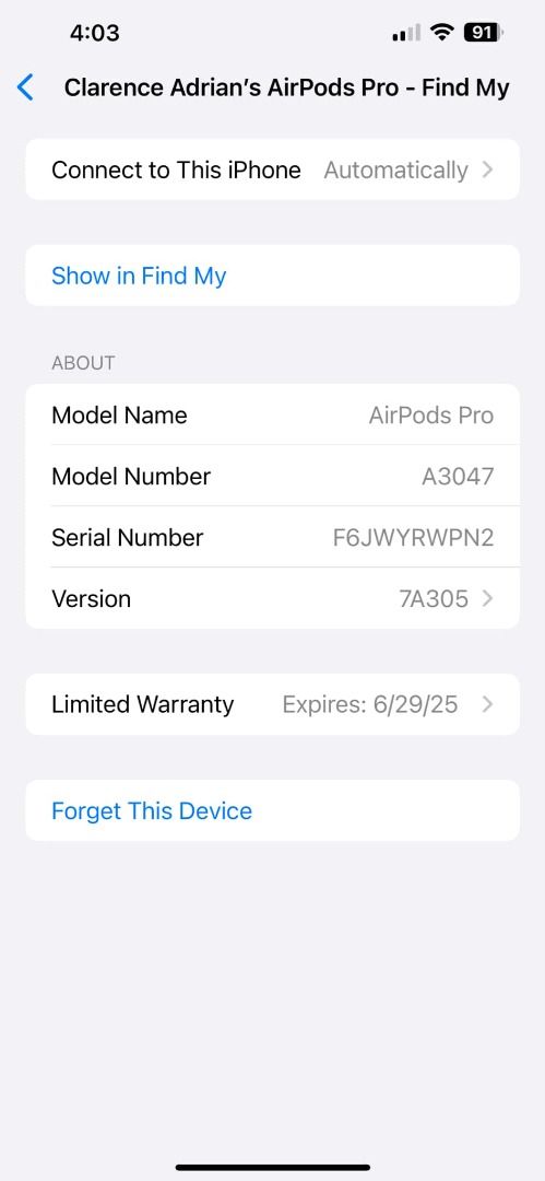 Apple Airpods pro 2 (Category: Earphones) located in Taguig. Submitted by influenzas (Listing ID 1328859403, Image 3). Description: Good as new No issue bought from power mac Can unli check meet my condo Azure paranaque.