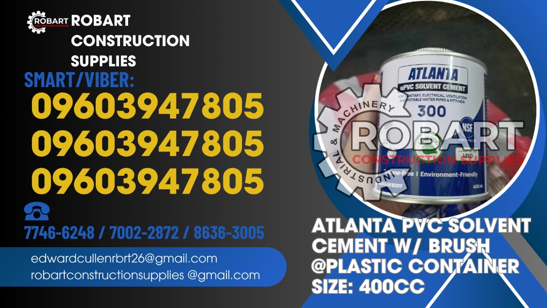 Atlanta PVC Solvent Cement w/ Brush @Plastic Container Size: 400cc ...