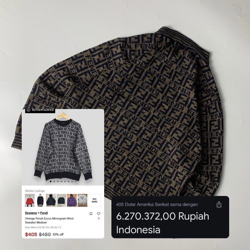 FENDI logo detail wool regulatory sweater