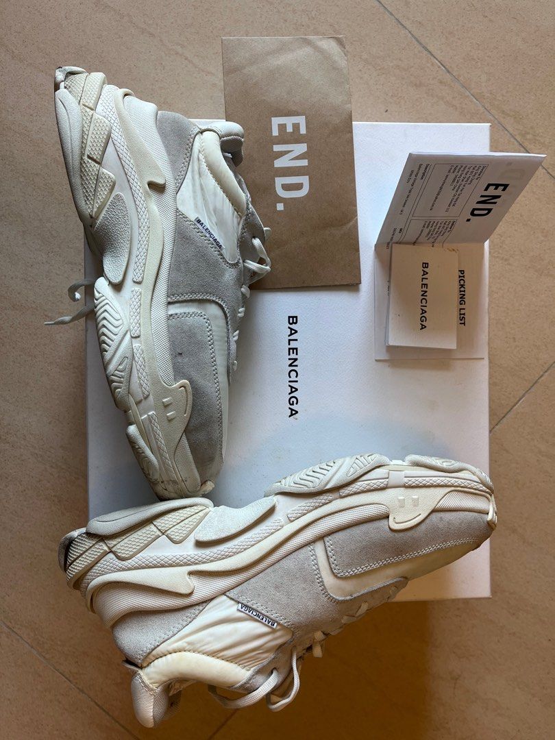 Balenciaga Vintage Triple Sole Sneaker UK9 White Ecru 100 authentic 90 new Carousell