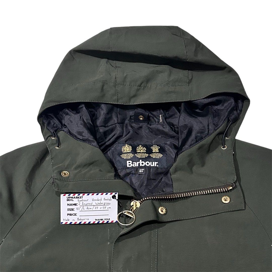 Barbour Hooded Bedale Two Layered Jacket, Fesyen Pria, Pakaian
