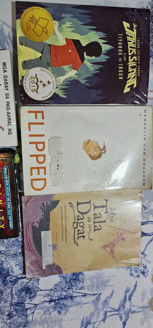 Books for tweens/ teens (Category: Storybooks) located in Manila. Submitted by bettyb00p (Listing ID 1328815504, Image 1). Description: Janus silang: 100 SOLD Flipped: 100 Mga Tala sa Dagat: 100 Florante at Laura: 50 Infinite Ring:150.